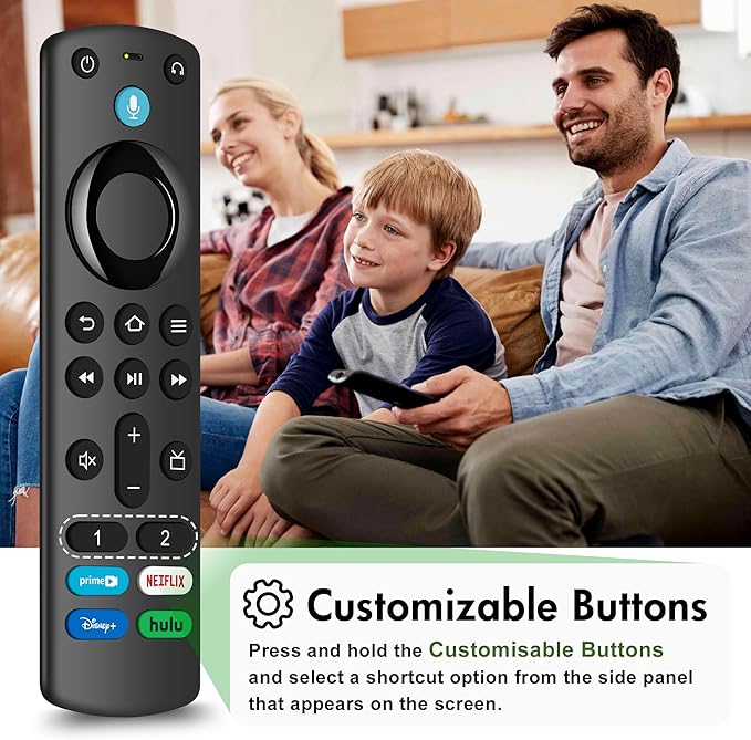 Replacement Voice Remote Control for Fire Series, for Smart TVs (3rd Gen), TV Stick (2nd/3rd Gen)/Lite/HD/Cube, 4K Max/4K (1st/2nd Gen), Fit for Insignia/Pioneer Hisense and TCL Smart TV
