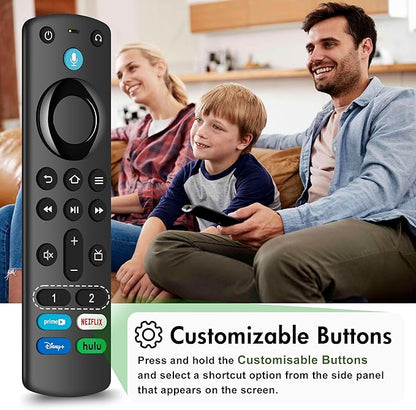 Replacement Voice Remote Control for Fire Series, for Smart TVs (3rd Gen), TV Stick (2nd/3rd Gen)/Lite/HD/Cube, 4K Max/4K (1st/2nd Gen), Fit for Insignia/Pioneer Hisense and TCL Smart TV