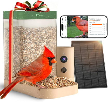 Birdfy Bird Feeder with Camera for Rookie - Solar Powered Outdoor Bird Feeder with Dual Night Vision, AI Recognition, Slow Motion & IP66 Waterproof, Ideal for BirdLovers (AI by Subscription)