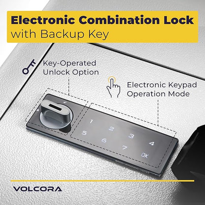 Volcora Key Drop Box with Lock, Drop Slot Depository Safe Box Digital Keypad, Outdoor Waterproof Money Drop Safe for Business, Cash Drop Box, Wall Mount Mailbox, Electronic Programmable Lock, White