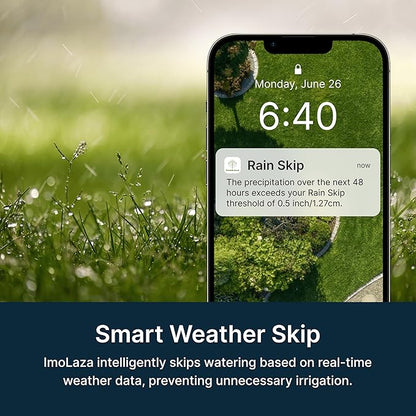 ImoLaza 8-Zone Indoor Smart WiFi Sprinkler System Controller, Easy Install Irrigation Timer for Lawn & Garden, Water-Saving Automatic Sprinkler Timer/Controller with Mobile App, Compatible with Alexa