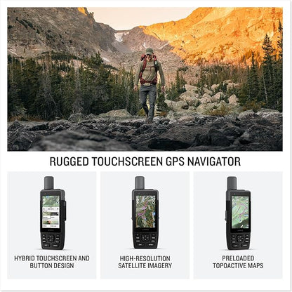 Garmin® GPSMAP® H1, Premium GPS Handheld Navigator with Color Touchscreen and Buttons, Durable IP67 Water Rating, Long Battery Life, Built-in Flashlight, Preloaded Maps