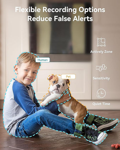 blurams Pet Camera 2K, Cameras for Home Security with One-Touch Call, Dog Camera w/Color Night Vision, Motion Tracking, Cloud & SD Card Storage (2.4GHz Wi-Fi)