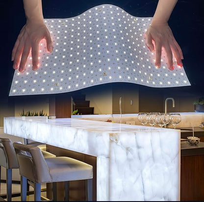 1-Pack LED Backlight Sheet 24V 36W 6000K White, 19.3X9.6 inches Each Unit, Dimmable Flexible LED Panel Sheet for Backlit Translucent Stone/Marble/Onyx/Quartz Countertops Walls