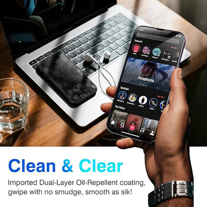 EZ-GLAZ-4 Pack for iPhone 14 Pro Screen Protector[6.1"] With 2 Pack Camera Lens Protector, 9H+ Hardness 12FT Military Grade Shatterproof Scratch Resistant Durable Tempered Glass Film with Flawless Fit Kit, HD Clear