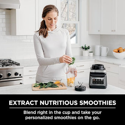 Ninja BN751 Professional Plus DUO Blender, 1400 Peak Watts, 3 Auto-IQ Programs for Smoothies, Frozen Drinks & Nutrient Extractions, 72-oz. Total Crushing Pitcher & (2) 24 oz. To-Go Cups, Black