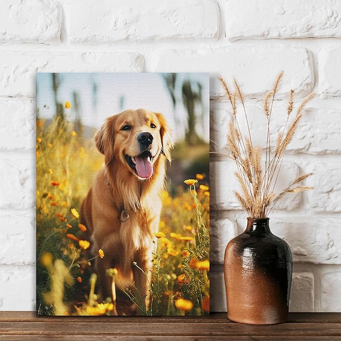 Custom Canvas Prints with Your Photos Customized Photo Canvas Personalized Canvas Picture Frame Wall Art Christmas Birthday Gifts for Dog Pet Baby Mom Dad Man Women Couple Boyfriend Girlfriend Family