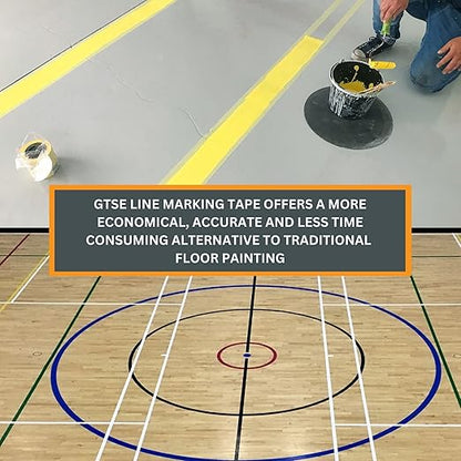 GTSE 4 inch x 108 ft Blue PVC Vinyl Floor Tape, Safety Marking Tape, 6 mil Thick, Suitable for Dance Floors, Gyms, Warehouses, Sports Facilities