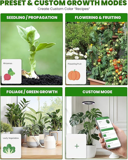 Plant Grow Light,yadoker Smart Plant Light Works with Alexa,Google for Indoor Plants,Height Adjustable,Customized Light Brightnesss,Multiple Timers