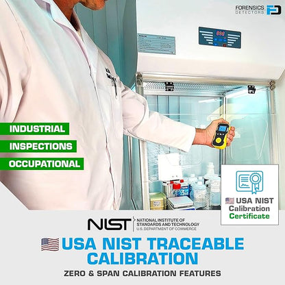 Carbon Monoxide CO Meter by Forensics | USA NIST Calibration | Dust & Explosion Proof | USB Recharge | Sound, Light and Vibration Alarms | 0-1000 ppm |