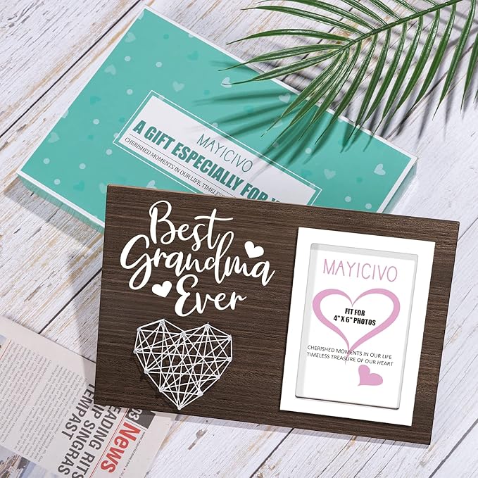Grandma Gifts Picture Frame, Christmas Gifts for Grandma from Grandchildren Granddaughter, Nana Gift Best Nana Ever Grandkids Photo Frame Grandmother Birthday Thanksgiving Mothers Day Gift - 4x6 Photo