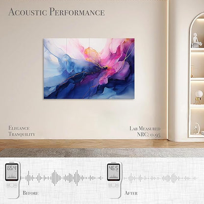 8-Pack Acoustic Panels, Soundproof Wall Panels, 48 X 32 Inches Sound Absorbing Panels, Decorative Acoustical Wall Panels, Acoustic Treatment for Recording Studio, Opulence