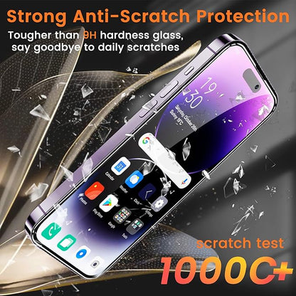 3+3 Pack Privacy Screen Protector for iPhone 14 Pro Max 6.7-Inch with 3 Pack Camera Lens Protector, Anti Spy Tempered Glass Film 9H Hardness Bubble Free Case Friendly