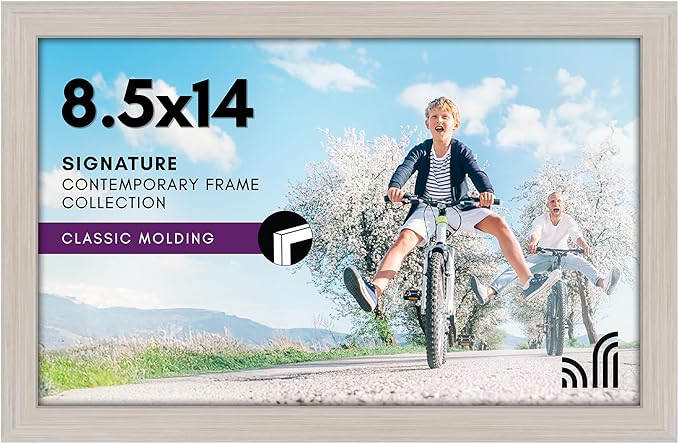 Americanflat 8.5x14 Picture Frame with Shatter-Resistant Glass - Signature Collection - Gallery-Style Frames Made of Engineered Wood - Photo Frame for Wall Display - Light Wood
