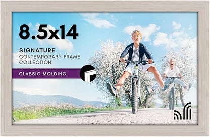 Americanflat 8.5x14 Picture Frame with Shatter-Resistant Glass - Signature Collection - Gallery-Style Frames Made of Engineered Wood - Photo Frame for Wall Display - Light Wood