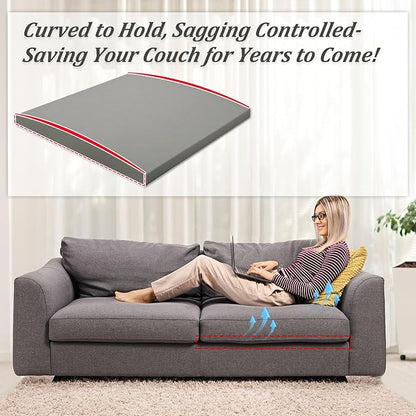 HAVARGO Couch Cushion Support for Sagging Seat 20X20X2 Inches Higher Density Foam Under Couch Cushion Support with Anti Slip Mesh Fabric, Light Grey 1Pc