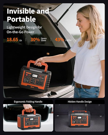 EBL Portable Power Station 1000W, 999Wh Solar Generator 2000W Peak, AC/Wireless Charging/60W USB-C Output, Lithium Battery for Emergency, Home Backup, Camping, RV, Off-Grid Living