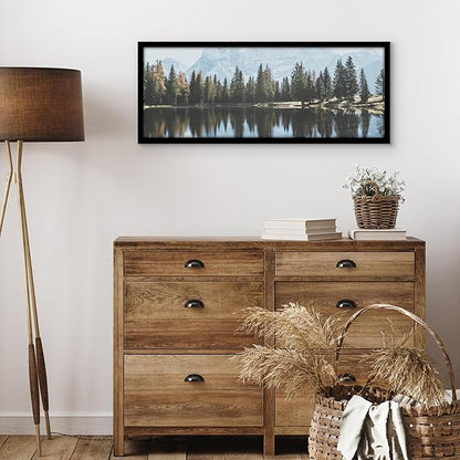 Americanflat 12x32 Picture Frame with Polished Plexiglass - Signature Collection - Gallery-Style Frames Made of Engineered Wood - Photo Frame for Wall Display - Black