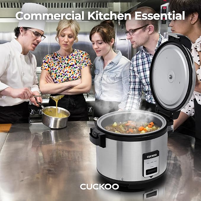 CUCKOO Commercial Rice Cooker & Warmer, Extra Large Rice Cooker 30-Cup Uncooked / 60-Cup Cooked, Professional Industrial Grain Cooker with Large Capacity, Easy One-Touch Operation, Silver (CR-3032)