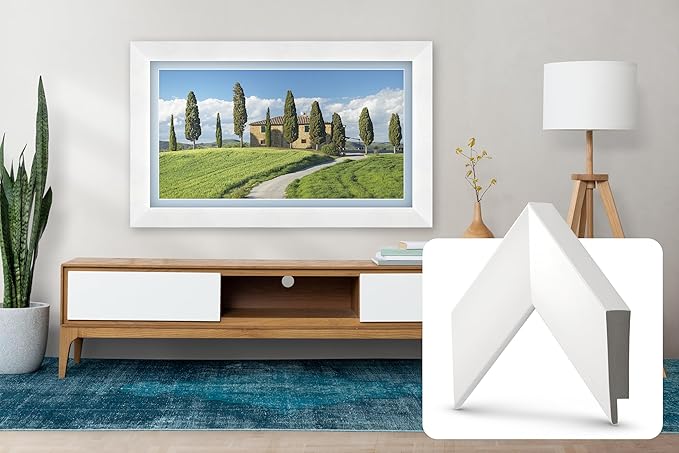 Gloss White 85" Premiere Deco TV Frame - Compatible ONLY with Samsung The Frame TV and Pro TVs (Fits 2021-2025, LS03A, LS03B,LS03C,LS03D,LS03FA,LS03FW)