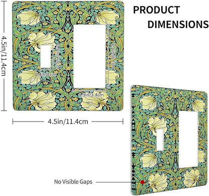 Outlet Covers William Morris Vintage Floral Yellow Flowers Green Leaf 1 Toggle 1 Rocker Combination Decorative Wall Plate Electrical Switch Plates Light Switch Cover Plate for Bedroom Decor