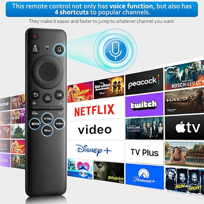 Rechargeable Voice Remote for Samsung-TV-Remote-Control-Replacement Compatible with Samsung Smart Frame Curved QLED TVs