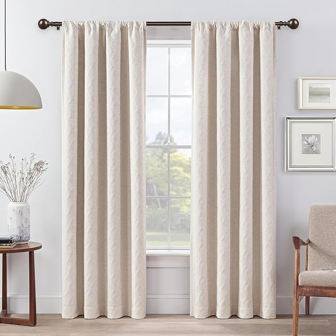 KAMANINA Curtain Rods for Windows 48 to 84 Inches, Bronze Curtain Rod 32 to 86 Inches (2.6-7.1ft), 7/8 Inch Decorative Drapery Rod with Round Finials