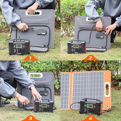 Solar Generator With Solar Panel Included, FF Flashfish 200W Portable Power Station+100W Solar Panel(DC/USB-A/USB-C Output), Backup Power Battery And Solar Panel Kit For Camping Home Power Outage