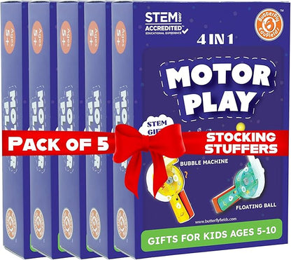 Butterfly EduFields 4in1 Motor Play Science Kit Pack of 5 | Best Birthday Return Gifts for Kids Ages 5 6 7 8 9 10 11 12 | STEM Toy | Reusable & Safe | Birthday Gift for Kids Ages 5+