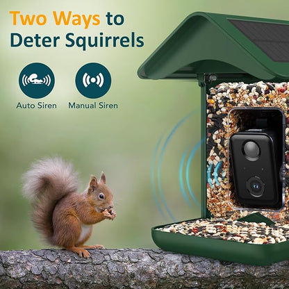 BIRDLEGEND® BL01 Bird Feeder with Camera Solar Powered, Free AI Smart Camera Bird Feeder with 64GB Card DIY Add-ons 1080P Live Auto Capture Videos Pictures, Gifts for Birdlover Mom Dad, 2.4GHz WiFi