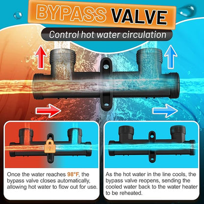 595926 Sensor Valve Fit for watts premier 500800&500805 and grundfos up Comfort Series Instant Hot Water Recirculating Pump System 367010 Thermal Bypass Bridge Valve Five Year Warranty