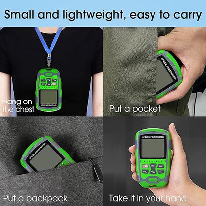Dry Cell A-M70 OPM Portable Fiber Optic Power Meter Integrated Machine 50 (FC/SC/ST) & RJ45 Network Test Portable Fiber Optic Tester ‑70 to +10 1pc FC to LC Adapter