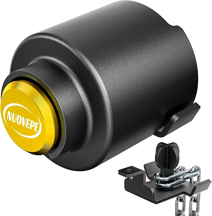 Trailer Lock Fits 2 5/16 Inch Couplers, Secures Safety Chains Anti-Theft Ball Hitch Lock, Pry-Resistant & Heavy-Duty Trailer Hitch Locks for RV | Cargo | Camper | Dump Trailer (Yellow)