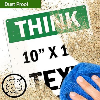 Custom Think Sign, OSHA Sign, 10x14 Inches, Rust Free .040 Aluminum, Fade Resistant, Made in USA by My Sign Center