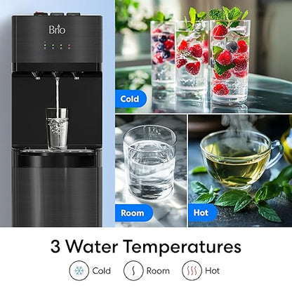 Brio 500 Series 4-Stage Bottle-Less POU Tri-Temperature Digital Self Cleaning Water Cooler Dispenser