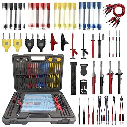 105 Piece Automotive Circuit Test Lead Kit, Multimeter Test Lead Kit, Including Upgraded Puncture Probes、Meter Hanging Kit Etc., Applicable to Automotive Electronic Circuit Fault Diagnosis