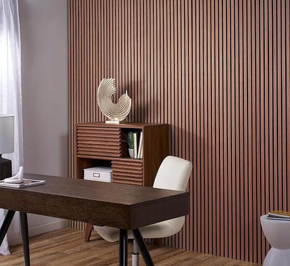 Wood Panels for Wall - Oak Acoustic Wall Panels - 4PK Wall Wood Panels - 94.49” x 12 - Soundproof Wall Panels for Decor - Acoustic Slat Wood Wall Panels for Interior Decoration of Walls (Oak Cherry)