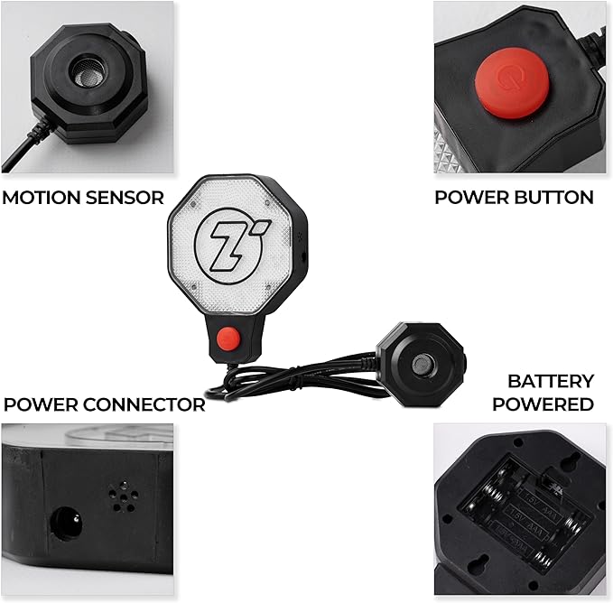 ZONETECH Garage Parking Sensor Ultrasonic Car Parking Stopper for Garage with Red/Yellow/Green LED Indicators –Adjustable Stop Distance 12" to 6.5 ft USB Powered Easy Install Wall-Mount System