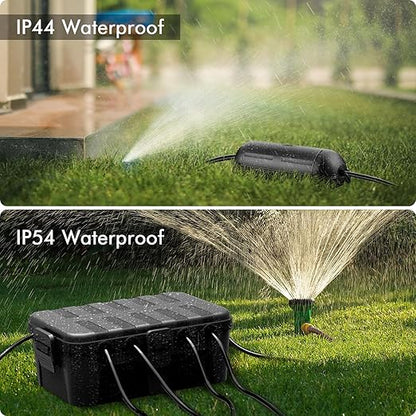 RESTMO 5-Piece Outdoor Waterproof Electrical Box Set – 12.5" x 8.5" x 5" Large & 7.1" x 2.3" x 2.3" Small, Weatherproof Boxes for Power Strip, Outlet, Plug, Socket, Timer, Holiday Light, Black