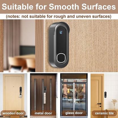 No Drill Adhesive Video Doorbell Mount for Arlo Video Doorbell 2K/HD (2nd Gen), Not Block Doorbell Sensor, Anti-Theft Camera Mount Door Mounting Bracket Holder Accessories for Apartments Houses