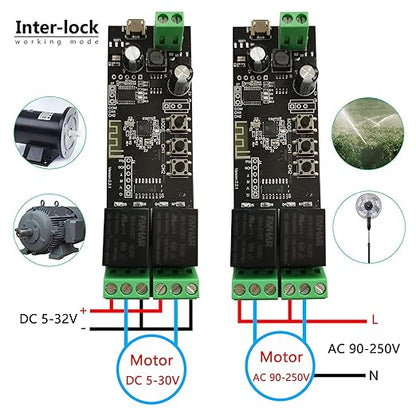 Jane Eyre 2 Channel WiFi Momentary/Self-Locking Relay Switch Module DC 7-32V DIY Switch Module TUYA/SmartLife APP Remote Switch Relay Compatible with Alexa Echo Google Home