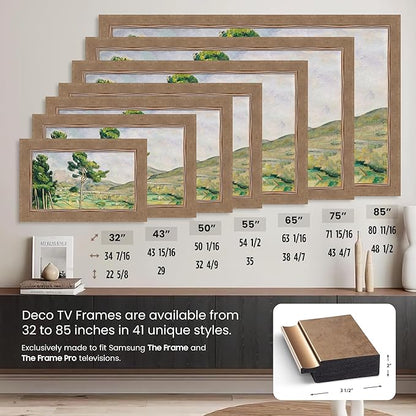 Contemporary Bronze 50" Premiere Deco TV Frame - Compatible ONLY with Samsung The Frame TVs (Fits 2021-2025, LS03A, LS03B, LS03C, LS03D, LS03FA)