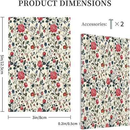 Light Switch Cover Plate Vintage Flowers Rose Leaf Bird Butterfly 1 Gang No Device Blank Electrical Wall Plates Faceplate Decorative Switch Plate for Bedroom living Room Decor