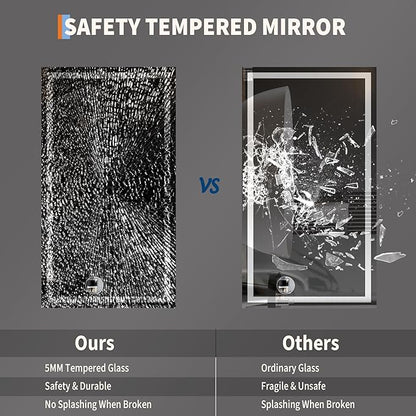 GarveeHome 50x28 LED Bathroom Mirror with Lights, Dimmable, Anti-Fog, Backlit + Front Lit, Smart Bathroom Vanity Mirror for Wall, Memory Function, Shatter-Proof (Horizontal/Vertical)