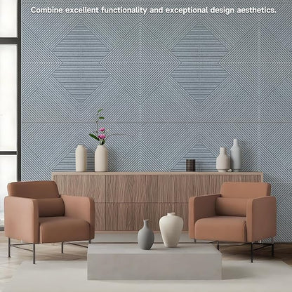 TO-TH Acoustic Wall Panels,6 Pack Total Size 72 x 48 Inches,Self-Adhesive Decorative Acoustic Panels for Wall and ceiling,Silver Grey