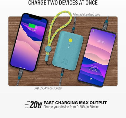 Nimble Champ Portable Charger, 10,000mAh Power Bank Fast Charging, 20W Dual USB-C Battery Pack with Cable, Travel Essential Power Bank for iPhone Laptops Galaxy Tablet Pixel iPad Macbook Kindle Airpod