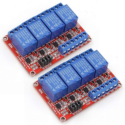 2PCS 4 Channel 12V Relay Module with Optocoupler High or Low Level Trigger Expansion Board for Raspberry Pi Arduino