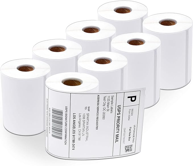 Aegis Adhesives - 4" X 6" Replacement for DYMO 1744907 (8 Rolls/1760 Labels) Direct Thermal Shipping Labels - Compatible with LabelWriter 4XL Desktop Printers (NOT Compatible with 5XL)