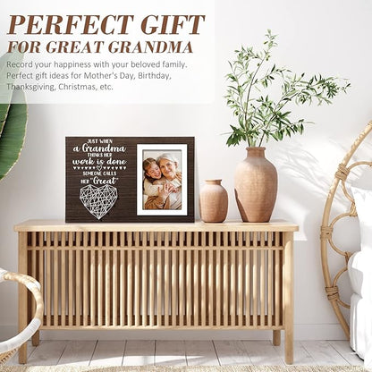 Great Grandma Christmas Gifts Picture Frame, Pregnancy Announcement Gifts for First Time Great Grandma New Great-Grandmother Gift Best Great-Grandmother Birthday Mothers Day Gift Frame - 4x6 Photo