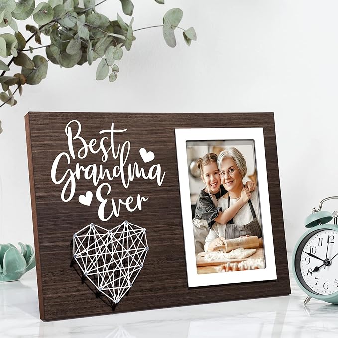 Grandma Gifts Picture Frame, Christmas Gifts for Grandma from Grandchildren Granddaughter, Nana Gift Best Nana Ever Grandkids Photo Frame Grandmother Birthday Thanksgiving Mothers Day Gift - 4x6 Photo